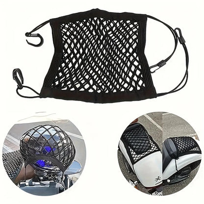 Elastic Bungee Cords for Motorcycles And Bicycles, Helmet Net Straps, Black Mesh Luggage Organizer for Safe Storage