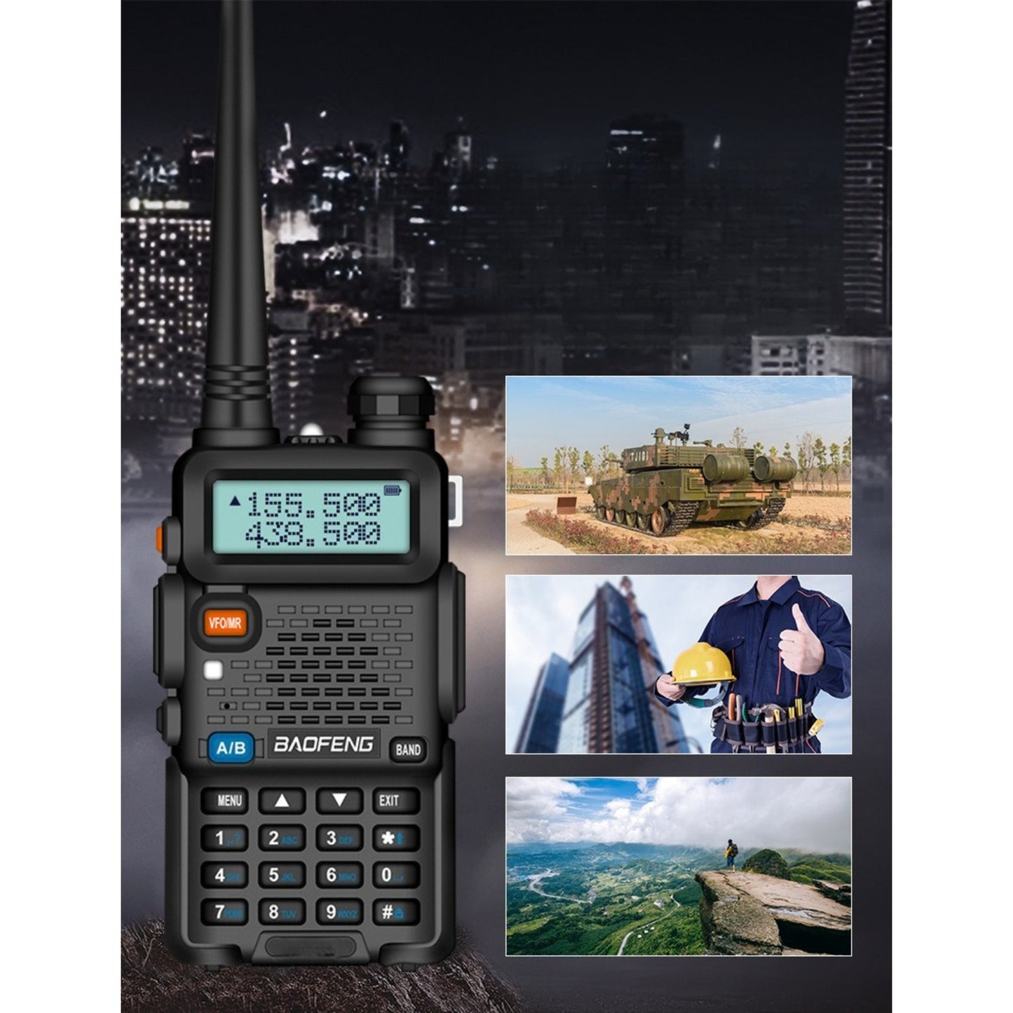 6pcs Baofeng UV-5R-8W Radio, Long Range Walkie Talkies Radio with flashlight, Two Way Handheld Radio Ultra-long standby 48-72 hours, Hands-free conversation,  for Survival Gear Hunting Camping.Cheap Walkie Talkies Long Range