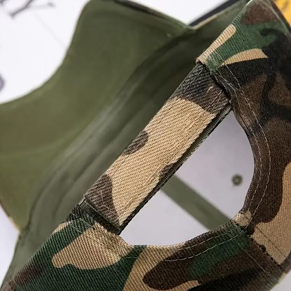 Unisex Camouflage Baseball Cap with NY Letter Embroidery - Adjustable Snap Closure, Lightweight 100% Acrylic Suitable for Outdoor, Casual, And Party Wear, Printed Baseball Cap, Black Baseball Cap, Mesh Baseball Cap, Casual We