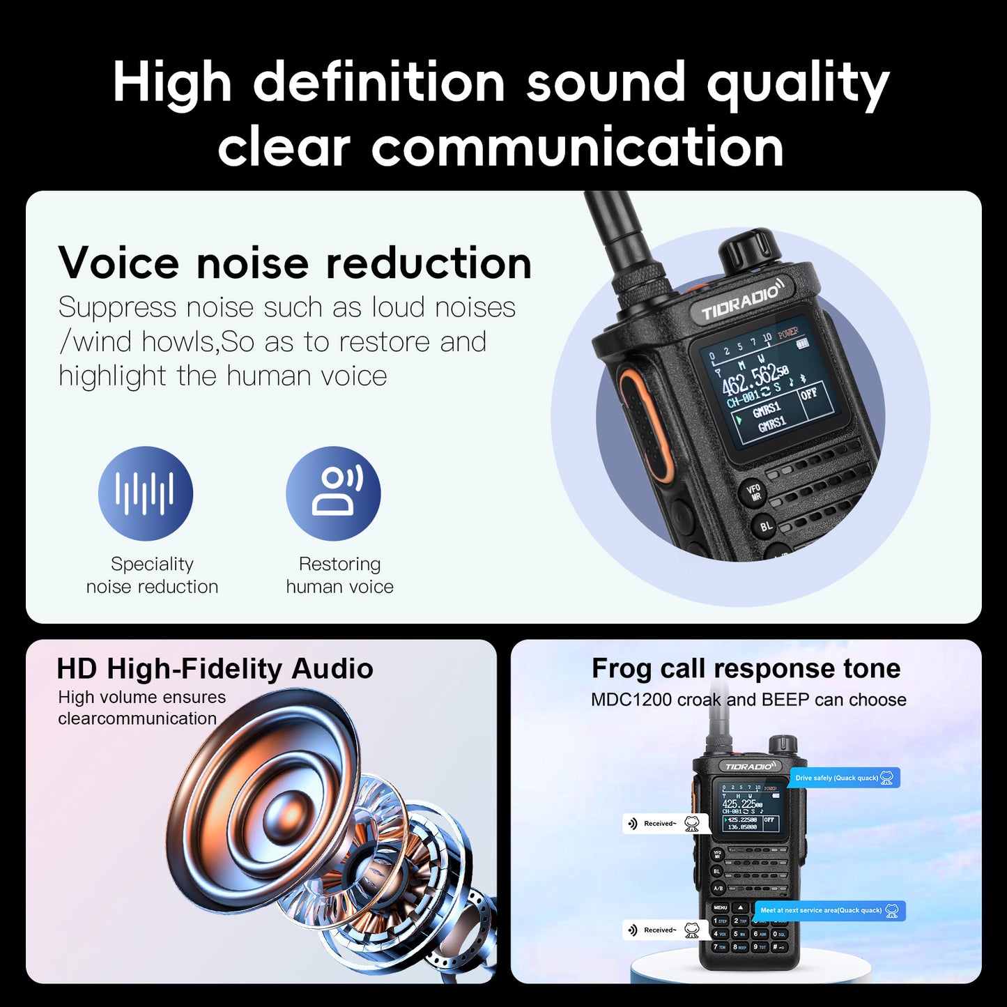 TIDRADIO TD-H8 2nd Gen 10W High-Power Handheld Two-Way Radio - 2500mAh Long-Lasting Battery, UHF Frequency 136-174MHz, 5000 Channels with Repeater List, FM Radio & Compatible, -Powered for Ham/GMRS/Radio Use, Durable Walkie T