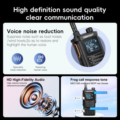 TIDRADIO TD-H8 2nd Gen 10W High-Power Handheld Two-Way Radio - 2500mAh Long-Lasting Battery, UHF Frequency 136-174MHz, 5000 Channels with Repeater List, FM Radio & Compatible, -Powered for Ham/GMRS/Radio Use, Durable Walkie T