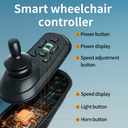 Carbon Fiber Adult Electric Wheelchair - 25-Mile Long Range, 300 lb Capacity Heavy-Duty Power Chair, One-Step Fold/Unfold, Lightweight (15kg) Travel-Friendly Mobility Aid with Hand- Mode, Fits Suitcase for Airplane, Parks & B