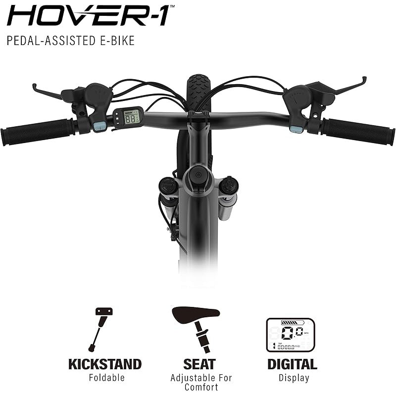 Hover-1 Instinct Electric Bike with 350W Motor, 18 mph Max Speed, 26” Tires, and 40 Miles of Range E Bike for Adults & Teens