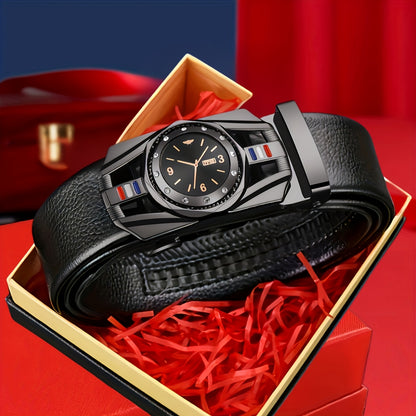 Fashionable Men's Business Belt with Automatic Buckle - Multifunctional and Perfect Holiday Gift