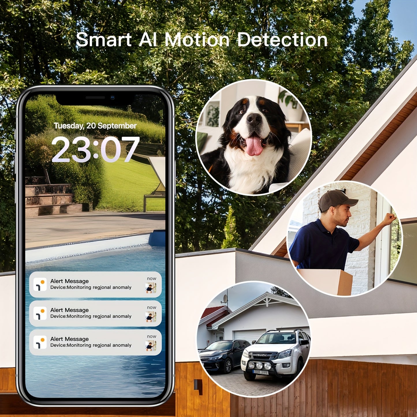 Laxihub GO2T 1296P FHD, 3MP FHD Security Camera Wireless Outdoor, PTZ Solar Wireless Security Camera with AI Human Detection, Wire-Free Battery Solar Powered, Color Night Vison, 2.4G Wi-Fi, 2-Way Audio, Prevent Rainwater Dama