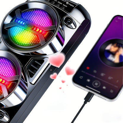 6500W Bass Outdoor Wireless Speaker, Portable Wireless Speaker, Built-in Rechargeable Battery, Dual Bass Speakers For Powerful Deep Bass Stereo, High-volume Party Sound System, The Best Valentine'S Day Gift For Your Partner