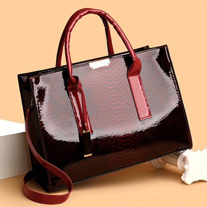 Women'S Large Capacity Elegant Handbag with Detachable Strap & Golden-Tone Hardware - Structured Tote, Golden-Tone Hardware & Zipper Closure