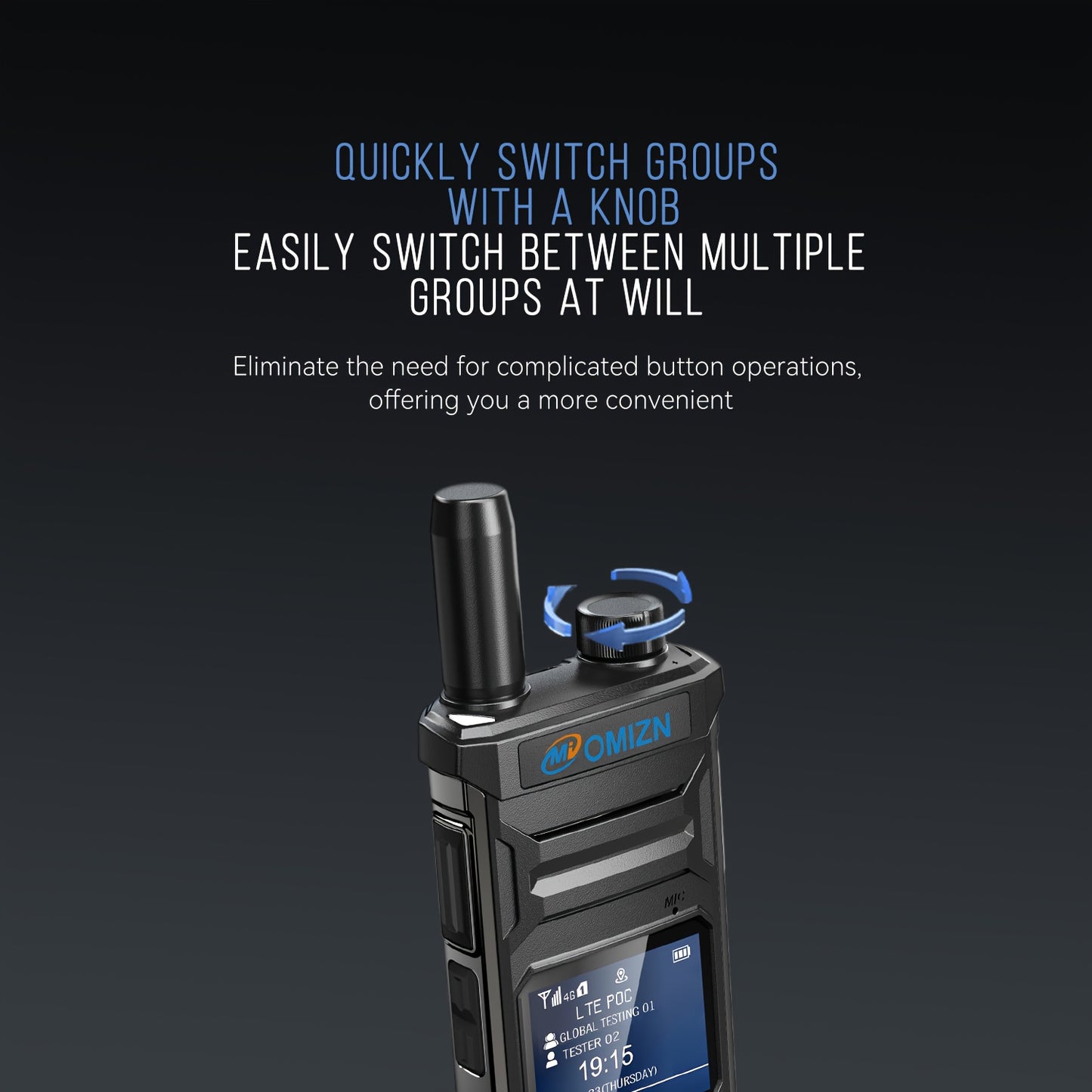 OMIZN T6 POC Walkie Talkie with US Local SIM Card - Long Range up to 5000 Miles, Unlimited Range Communication, No Monthly Fees, Zinc Alloy Ultra-Thin Lightweight Design, Compatible with 2.4G/3G/4G/5G Networks, for Profession