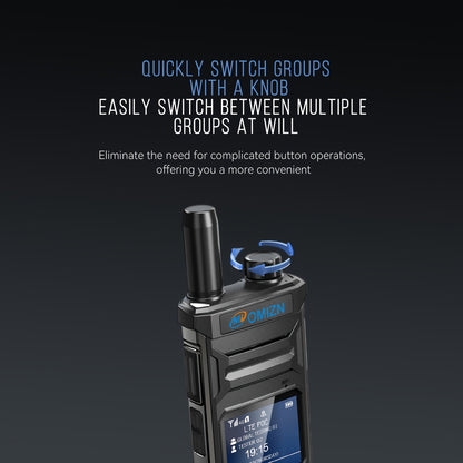 OMIZN T6 POC Walkie Talkie with US Local SIM Card - Long Range up to 5000 Miles, Unlimited Range Communication, No Monthly Fees, Zinc Alloy Ultra-Thin Lightweight Design, Compatible with 2.4G/3G/4G/5G Networks, for Profession
