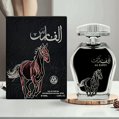 AL FARIS Black Mustang, Men's Perfume In The Middle East Of Dubai, Arabia, Men's Cologne, Men's Eau De Toilette, Men's Clear Perfume, Lasting Good Smell, 3.4oz, Fragrance Rate 18% -25%, Oriental Tone, Increase Male Fremont, A