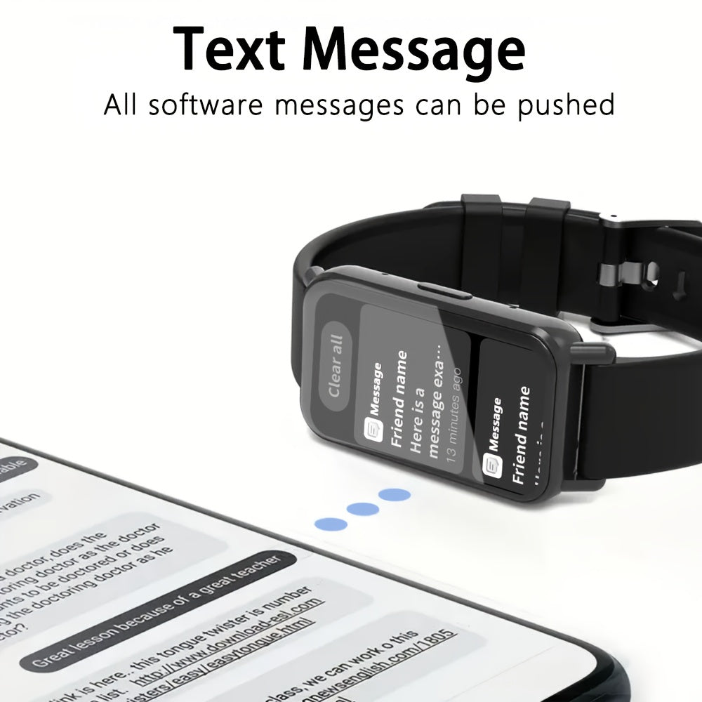 2025 New Smart Bracelet for Phone & for Android - 1.45inch Full Touch Screen, Call/Message Notifications, Music Control, Fitness Tracker with 100+ Sports Modes, Pedometer | Alarm | weather, Silicone Band - Perfect Gift for Me