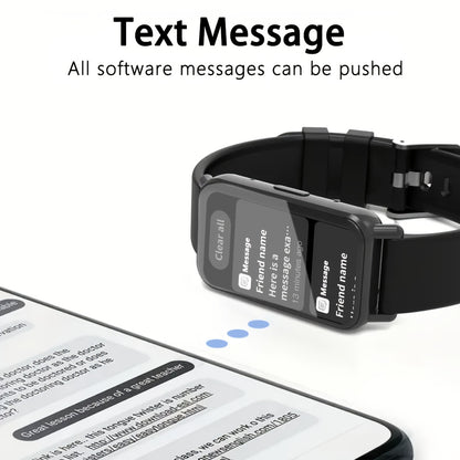 2025 New Smart Bracelet for Phone & for Android - 1.45inch Full Touch Screen, Call/Message Notifications, Music Control, Fitness Tracker with 100+ Sports Modes, Pedometer | Alarm | weather, Silicone Band - Perfect Gift for Me