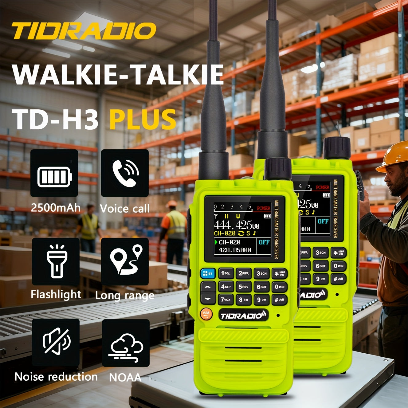 TIDRADIO H3 PLUS | Ham Radio Multi-Band Two-Way Radios with AM/FM & Wireless Headset Compatibility | 5000km Long Range Walkie Talkies for Camping & Emergency, Longrange Radios, Outdoor Communication, Portable Radio, Handheld