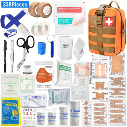 ROORUNS 152/ 338pcs Adventure Essentials Kit - Emergency Preparedness Set for Hiking, Car Travel & Family Safety, Survival Tools with Compact Medical Suitable for Camping and Adventure - The Perfect Gift for Both Men and Wome