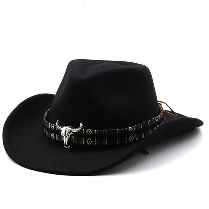 Men's & Women's Western Cowboy Hat with Tweed Jazz - Wide Brim Felt for all-Weather, Non-Textile Durable Design, Black for horseback Riding, Festivals, Ranch - Unisex Cowboy/Cowgirl
