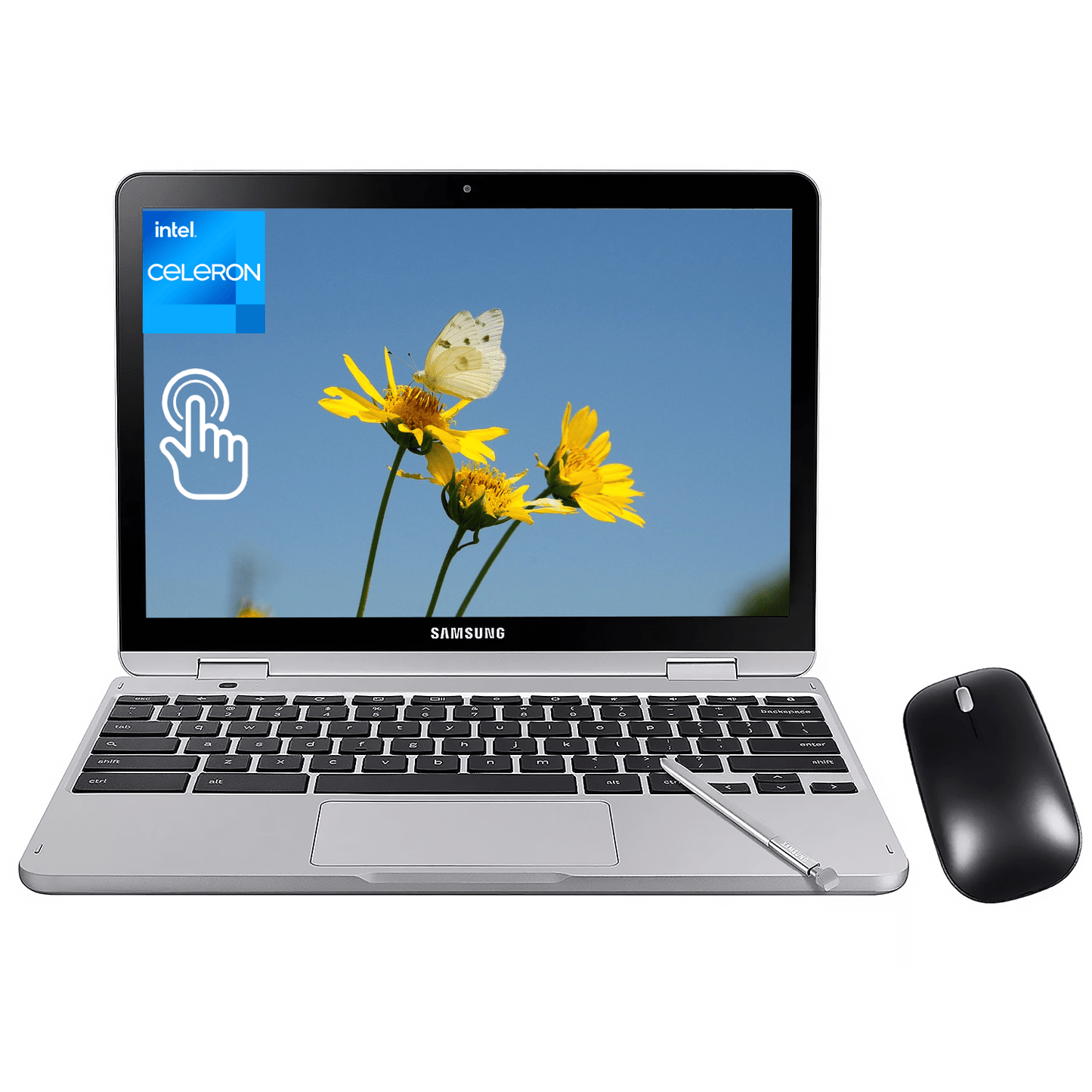 Samsung Chromebook Plus V2 Home & Business 2-in-1 Laptop, Intel Celeron 2-Core, 12.2" 60 Hz Touch Wide UXGA (1920x1200), Intel UHD 615, 4GB RAM, 64GB eMMC, 64GB SD Card, Chrome OS