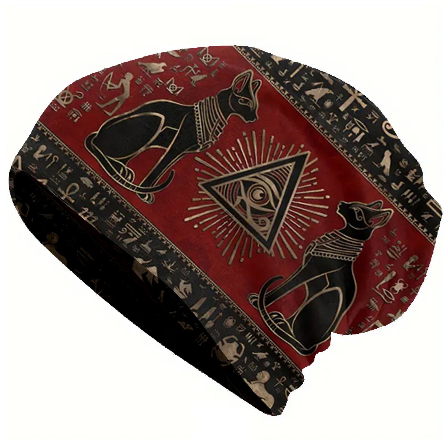 1pc Egyptian Thin Hat Hip Hop Hat Men's Warm Ancient Egyptian brimless beanie Retro floral print Fashion print thief hat - Fashionable men - Warm, durable and fashionable - Iconic artwork design
