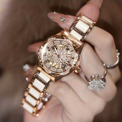 Fashionable Women'S Watch with Sunflower Design, Suitable for Swimming And Daily Wear.