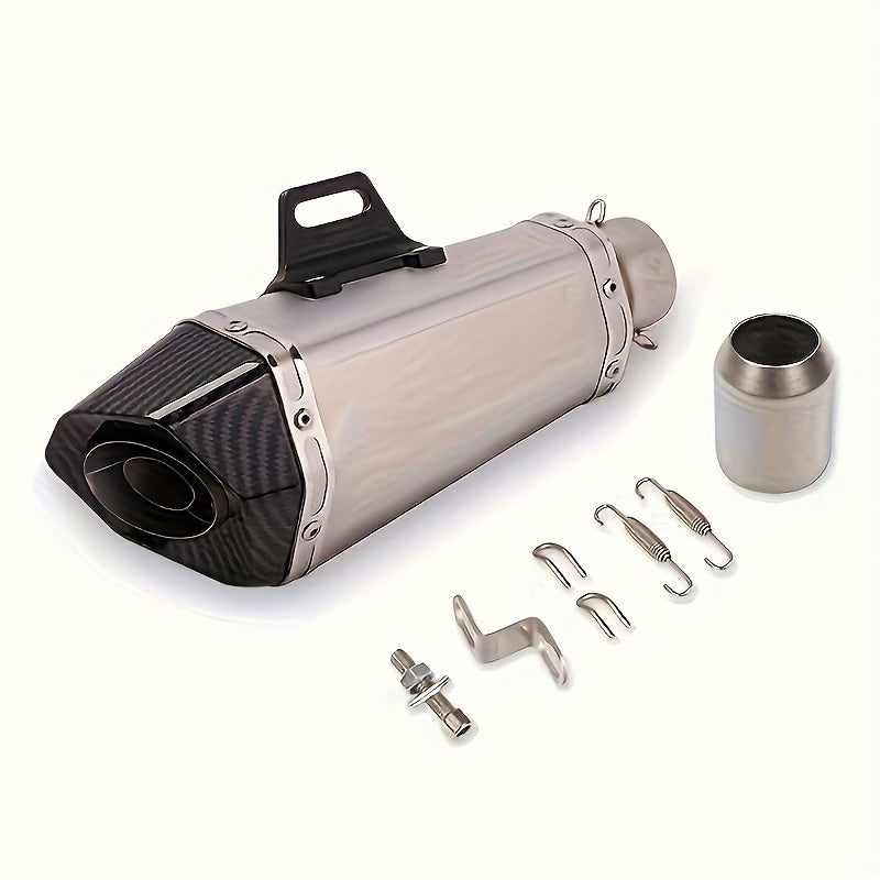 1pc Stainless Steel Motorcycle Exhaust Universal Fit, 51mm Connection Pipe with DB Killer Sticker, for HONDA Yamaha NC700 Z900 GSXR1000 SV650 R6 R3 ZX6R ZX10 K7 MT07 Z1000 and More Street Sport Bike Performance Upgrade – Su
