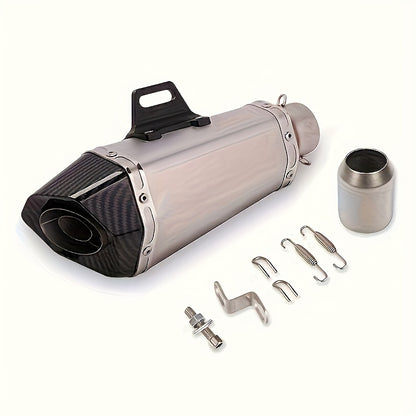 1pc Stainless Steel Motorcycle Exhaust Universal Fit, 51mm Connection Pipe with DB Killer Sticker, for HONDA Yamaha NC700 Z900 GSXR1000 SV650 R6 R3 ZX6R ZX10 K7 MT07 Z1000 and More Street Sport Bike Performance Upgrade – Su