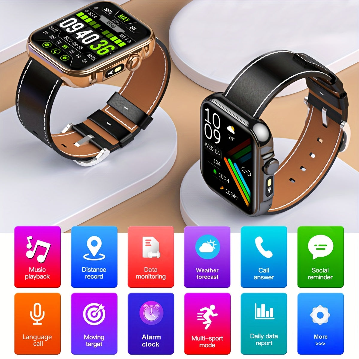Men's Smart Watch with LED flashlight, IPX7 High Quality, Wireless calling and SMS reminder, 2.02-inch HD Large Screen, Sports Mode, Zinc Alloy, Outdoor Sports Smartwatch, Men's Watch, Compatible for iPhone and Android