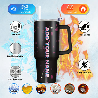 Custom 1pc, Personalized 40 Oz Tumbler with Lid, Featuring a Humorous Print about Faith, Love, And Hope. This Stainless Steel Water Bottle Makes a Great Gift for Christmas, Thanksgiving, Halloween, Birthdays, And Is Perfect f