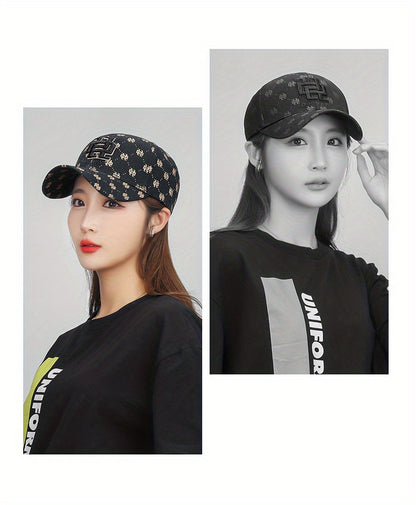 Luxury Baseball Cap - Adjustable Strap, Lightweight Sun Hat for Men & Women, Black/, All-Season Outdoor Sports, Formal & Everyday Use - Elegant Gift Idea, Baseball Accessories, Sleek Embroidery Design, Sunshade Accessory, Pre