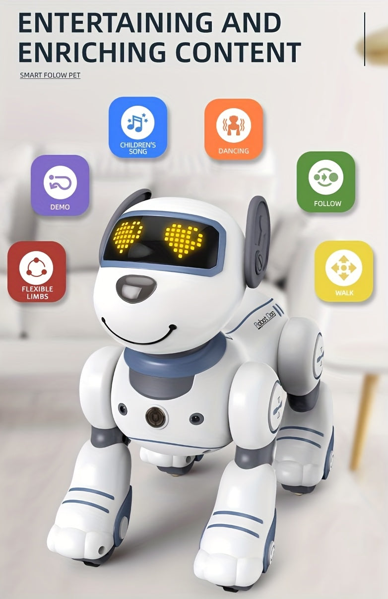 GRAXGROW Funny RC Robot Electronic Dog Stunt Dog Voice Command Programmable Music Dance, Infrared Remote Control Robot Dog for Kids Toys Ages 3+ Boys And Girls for Birthday Gifts, Entertainment, Interactive Play, Fun Robot, P