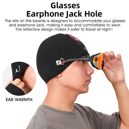 WEST BIKING Winter Cycling Warm Camouflage Hat Fleece Windproof Head Cover Extended Ear Protection Hat With Glasses Hole Wearable  Helmet Cycling Running Fishing Skiing Hat Sports Equipment