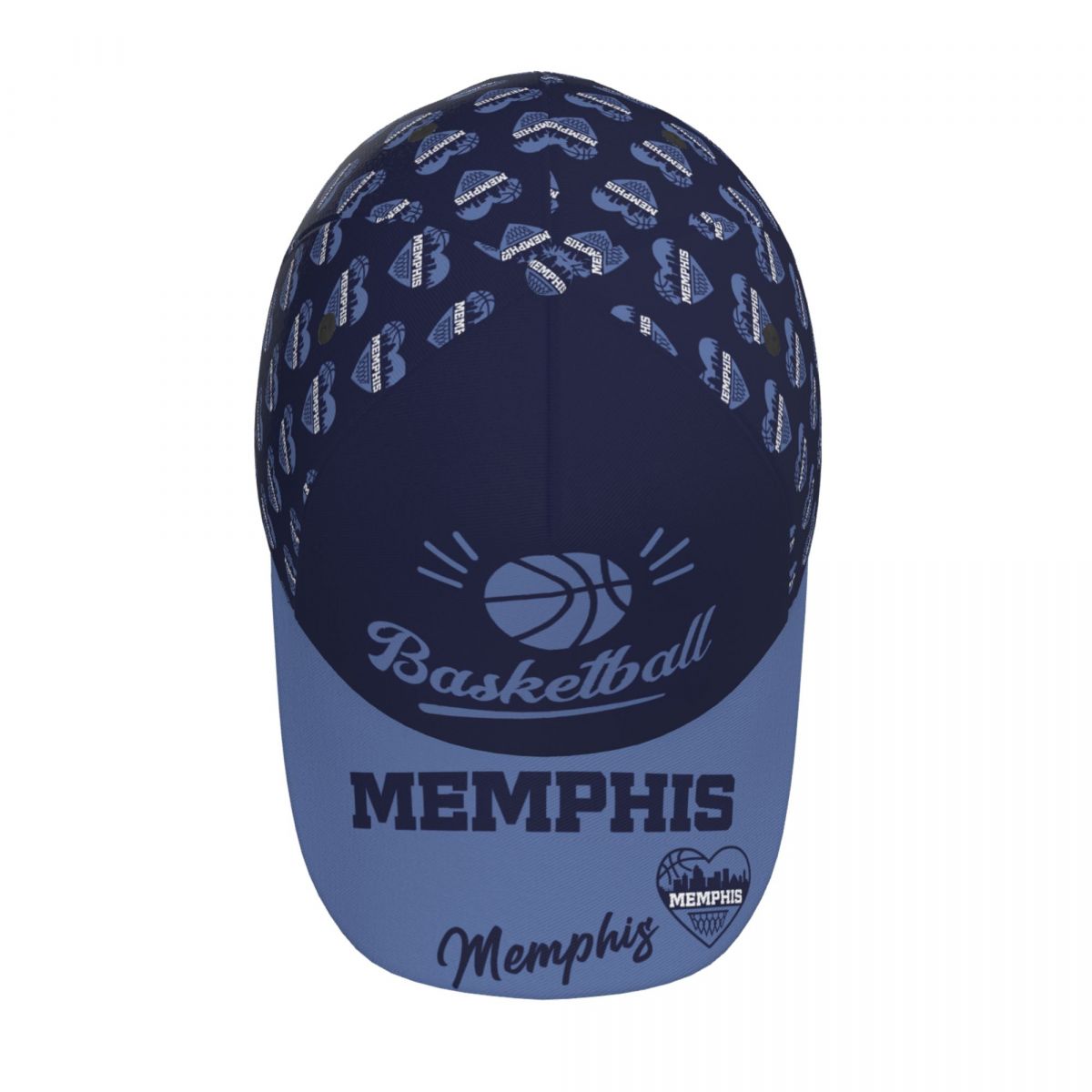 Memphis Baseketball Baseball Cap Adjustable City Print Snapback Hat Game Day