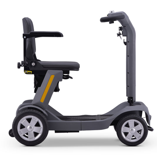 Foldable Mobility Scooter for Adults & Senior, 4 Wheels Powered Device for Travel, Lightweight and Portable, with LED Strip Light, Storage Bag, Charger Included, No Assemble Required