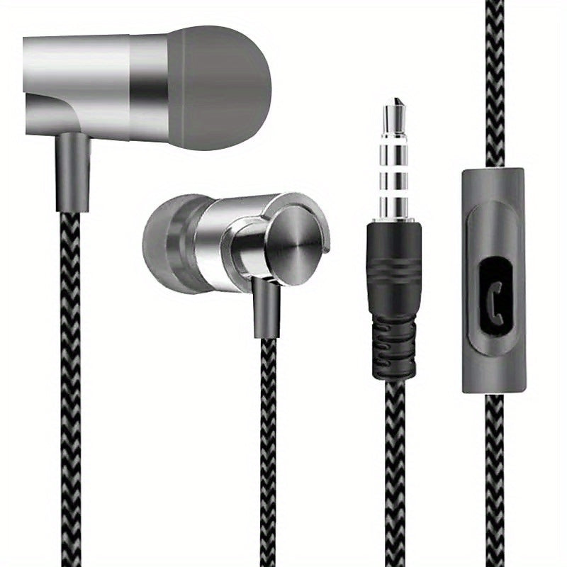 3.5mm Wired In-Ear Headphones with Ergonomic Design, HiFi Stereo Sound & Volume Control - Comfort Fit Semi-Open Earphones with Capacitive Microphone for Gaming, Sports, Mobile Phones, Wired Earphones, Tanglefree Cable, Sports
