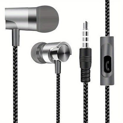 3.5mm Wired In-Ear Headphones with Ergonomic Design, HiFi Stereo Sound & Volume Control - Comfort Fit Semi-Open Earphones with Capacitive Microphone for Gaming, Sports, Mobile Phones, Wired Earphones, Tanglefree Cable, Sports