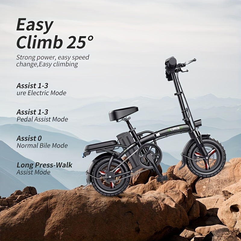 740W Lightweight Cool Off-road Folding Bike 20 Mph, 35 Miles Of Range, Removable Battery, Headlight 390 Lbs Load Capacity, Alloy Steel Frame, Foldable City Commuter Electric Bike, Portable Bike for Fitness And Leisure Enthusi