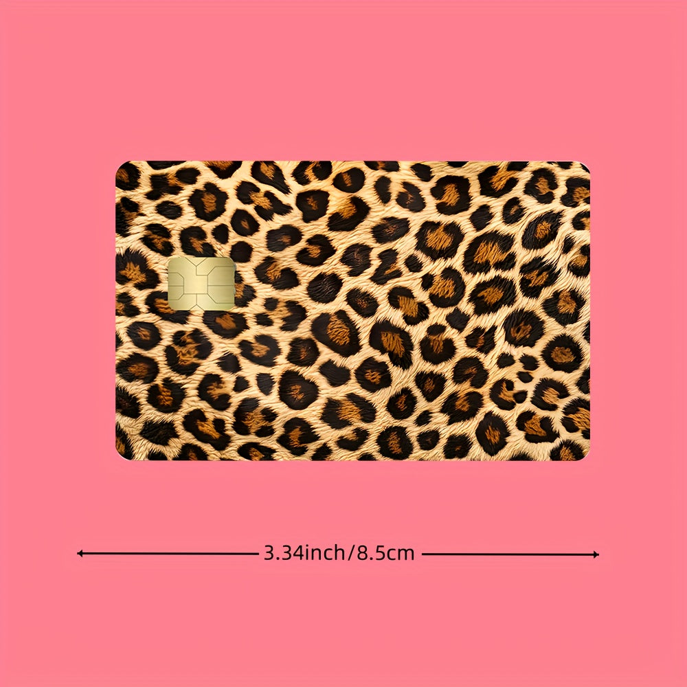 Brown Leopard Print Waterproof Sticker Credit Card Beige Cover, High-Quality, Scratch-Resistant, Suitable for Credit Cards, Bank Cards, Bus Cards, Removable Self-Adhesive for Most Cards, Ideal Gift for Friends, Decorative Sti