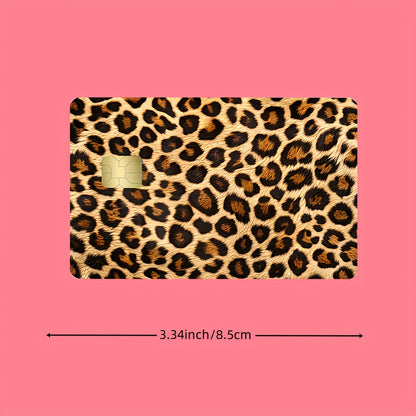 Brown Leopard Print Waterproof Sticker Credit Card Beige Cover, High-Quality, Scratch-Resistant, Suitable for Credit Cards, Bank Cards, Bus Cards, Removable Self-Adhesive for Most Cards, Ideal Gift for Friends, Decorative Sti