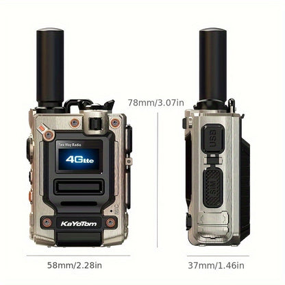 Kayotom Global Walkie-talkie with Unlimited Range 4G Two-way Radio Is Easy to Operate, Has No Monthly Fee, Long Battery Life, Is Sturdy And Durable, Dust-proof And Shock-proof, Suitable for Outdoor, Group And Remote Coordinat