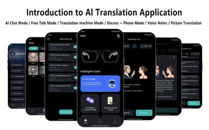 AI Translation Smart Glasses with 160+ Languages Support, Built-in, Charging, Photochromic Lens & Voice Call/Music/Translation - Real-Time Language Interpreter, Smart Glasses for Men & Women,, Driving, Office, Smart Audio Gla