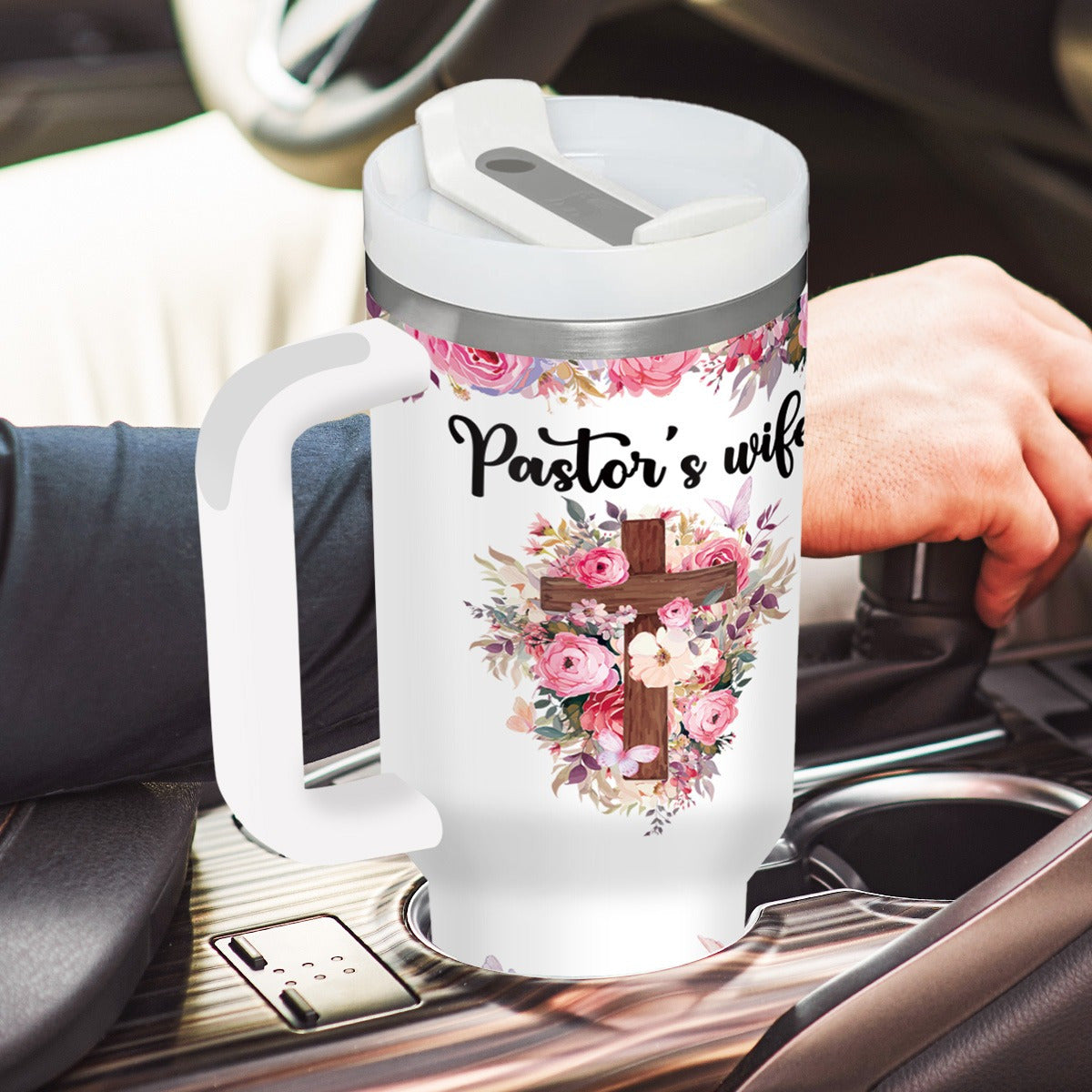 Hristian Gifts for Women Tumbler 40oz with Handle & Straw - Faith Gifts Christian Tumblers Bible Gifts - Encouragement Inspirational Gifts for Women - Religious Birthday, Gifts for Friends, Valentine's Day Gift, Water Bottle