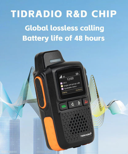 TIDRADIO M13 Global Walkie Talkie 5000km Long Rang Global PPT Walkie-Talkie with SIM Card 1 Year Free Data Service Transnational POC Radio, Transnational Communication, Emergency Radio, Durable Construction, Portable Device,