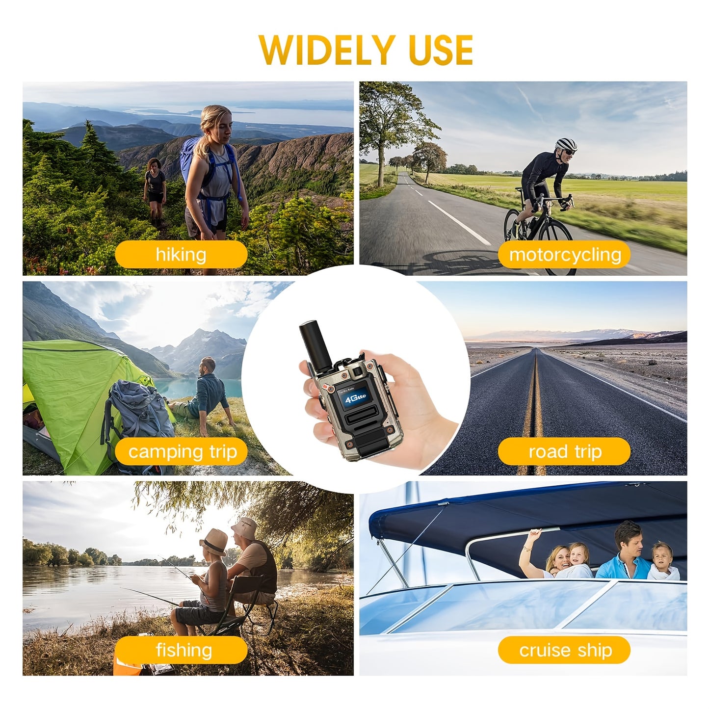4G LTE Long Range 5000 Miles Handheld Push-to-Talk Two-Way Radio with SIM Card - Unlimited Range, USB Rechargeable, VHF Technology, 4G/3G/2.4G/3G/5G Compatible, Compact Design for Emergency Services, Construction, Events & Ou