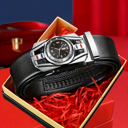 Fashionable Men's Business Belt with Automatic Buckle - Multifunctional and Perfect Holiday Gift