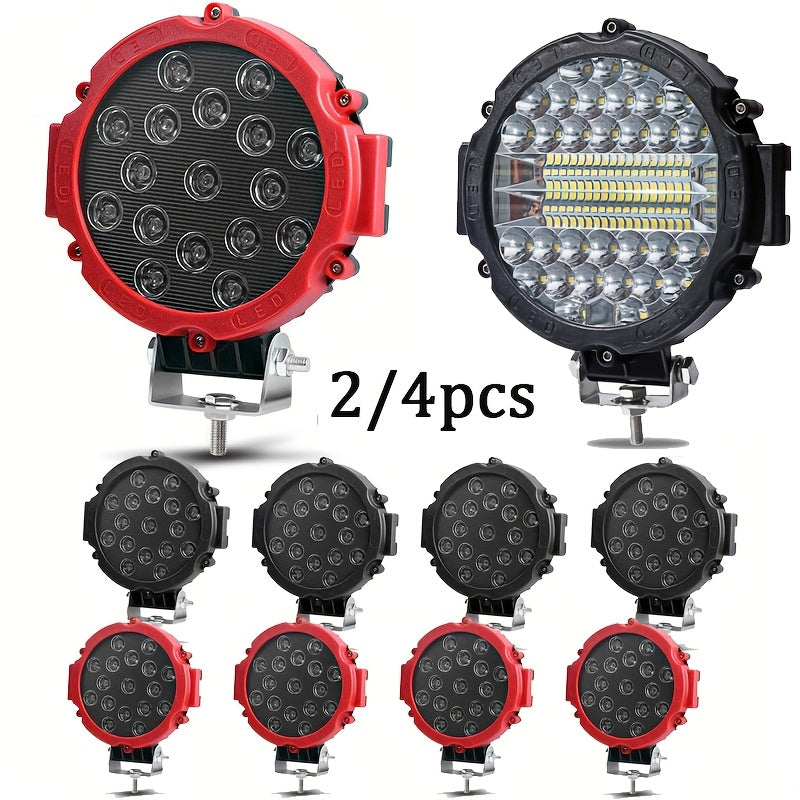 2/4pcs 7 Inch Round LED Lights Pods Bar LED Driving Lamps SUV Offroad Truck