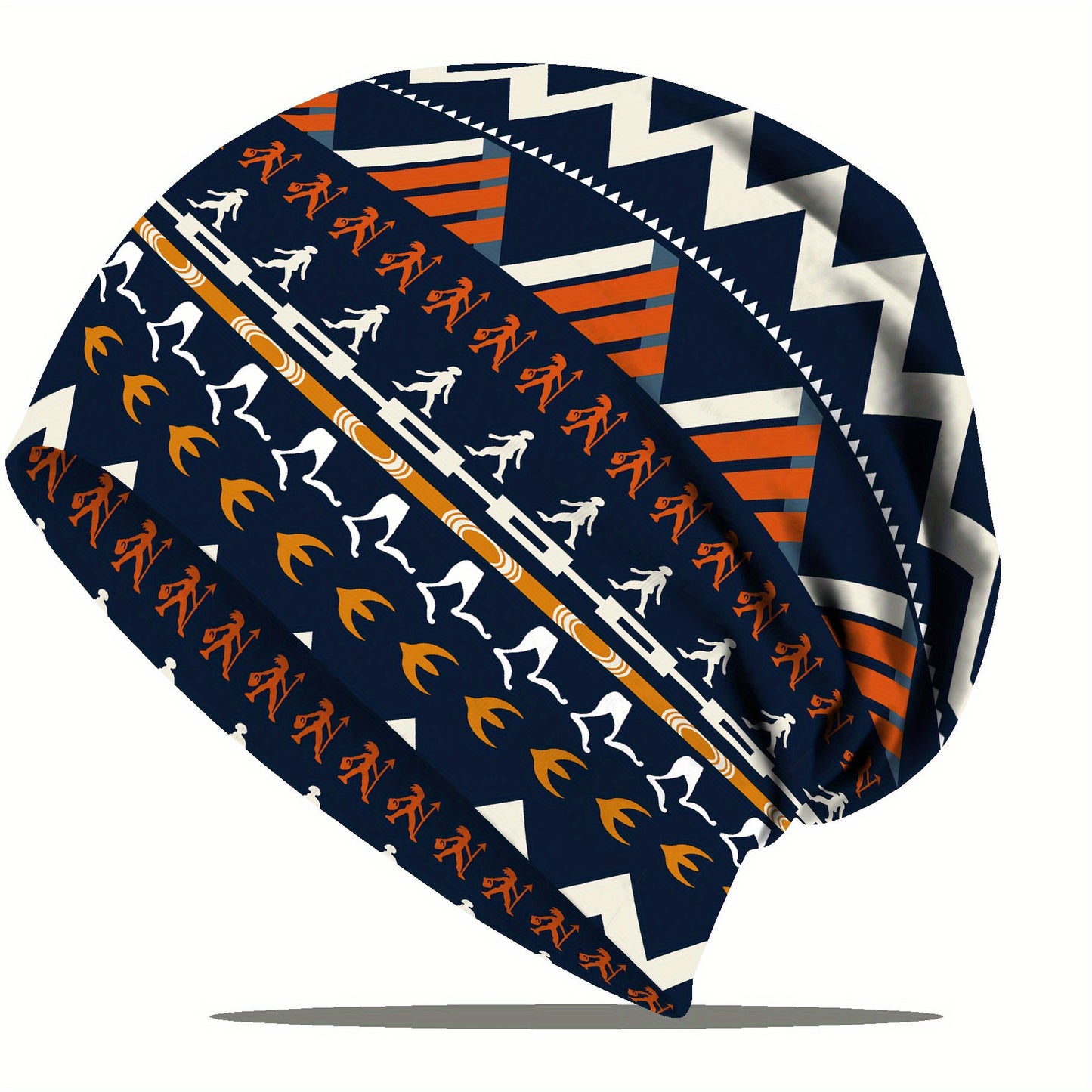 1/4pcs Vibrant Geometric Print Bohemian Style Women'S Loose Hat - Lightweight, Stretchy Fit, Hand Washable, Perfect for Chemotherapy Support & Casual Wear | Boho Headpiece | Lightweight Beanie, Winter Hat For Women, Cap For W