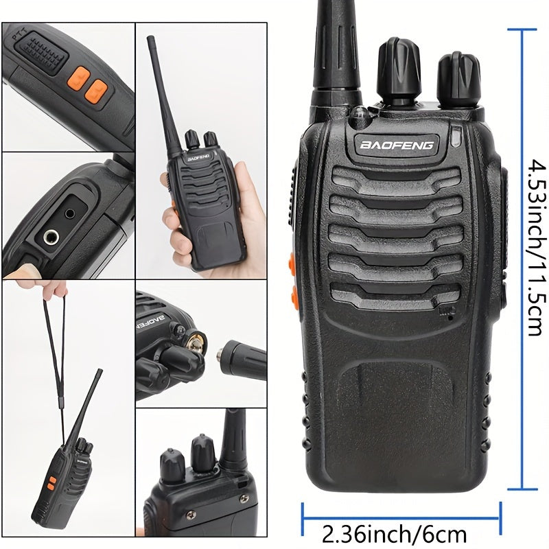 6pcs Walkie Talkie, Professional Two-Way Radios, Long Range UHF Communicator for Adults, Rechargeable Battery, Handheld 6pcs Walkie Talkie Set with Earpiece, Family Restaurant