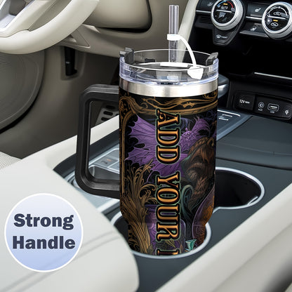 1pc MISVAN Magic Potion-Themed Tumbler with Your Name/Text - Double-Wall Vacuum Insulated Stainless, Straw & Handle, Travel Mug Suitable for Adults, Ideal for Christmas, Halloween Gifts, Magic-Themed Drinkware