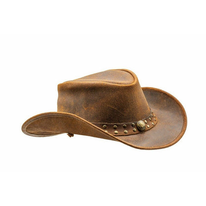 Men and Women Brown Genuine Leather Cowboy Western Hat – Classic Western Hat for Outdoor Adventures, Rodeo, Ranch, Country, Hiking, Travel, Festivals, Camping, Road Trips, Horse Riding, Costume, Halloween Parties – Stylis