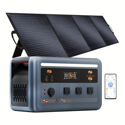 OSCAL PowerMax 1800 Power Station with 200W Solar Panel, 1024Wh Solar Generator, 800W Fast Charging, APP Control Battery Backup for Home, Camping & RVs, Portable Power Station with Solar Panel, Solar Generator with Panels Inc