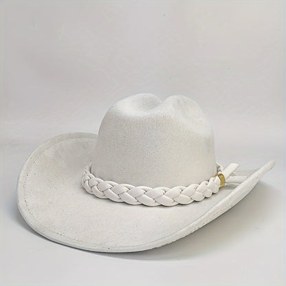Handcrafted 3-Strand Braided Rope Cowboy Hat - Wide Brim Lightweight Western, Brown All-Season Outdoor Hat for Hiking, Horseback Riding, Durable Rope - Unisex for men & Women (Style 3-Strand)