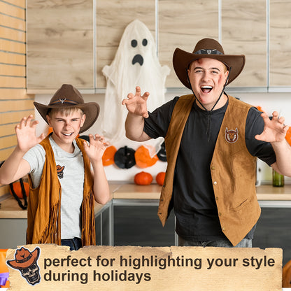 Hats 2pcs Western Cowboy Hat For Men Women Classic Fedora Hat With 3 Buckle Belt 4pcs